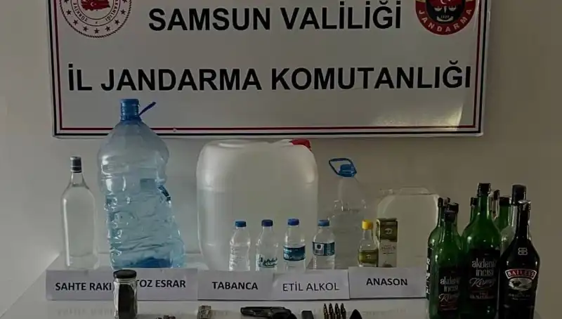 Samsun'da Dev Sahte İçki Operasyonu: Litrelerce İçki Ele Geçirildi