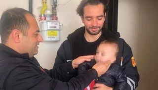 Evde Mahsur Kalan 1 Yaşındaki Bebek Kurtarıldı